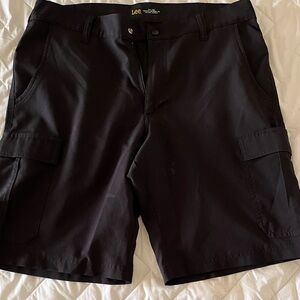 Black Mesh Cargo Shorts 100% Polyester Waist 36